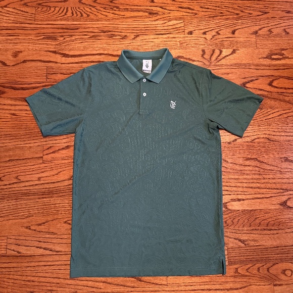 QUIET GOLF X PUMA Jacquard Paisley Polo Green Men's Small - Picture 1 of 3